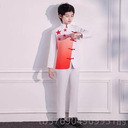 新款,儿童服合唱装男女表演服生装,小学舞蹈服装,背诵红歌,万